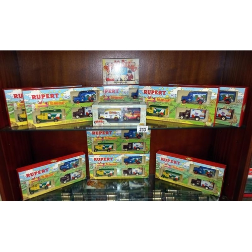 233 - 9 Lledo Rupert 75th anniversary special limited edition sets including Dandy and Beano models