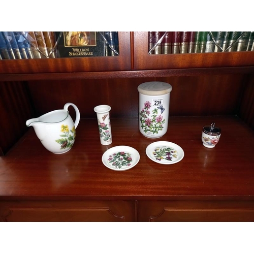 235 - A Royal Worcester herbs jug and storage jar. Portmeirion and Botanical gardens.