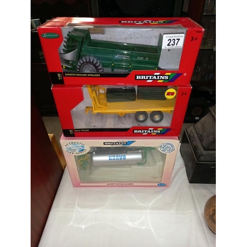 237 - 7 boxed Britain's farm machinery and tractor including: 42490, 09594, 00049, 42880, 42764, 40850 & 4... 