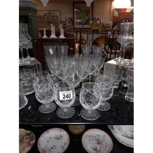 240 - A good selection of drinking glasses. Collect Only.