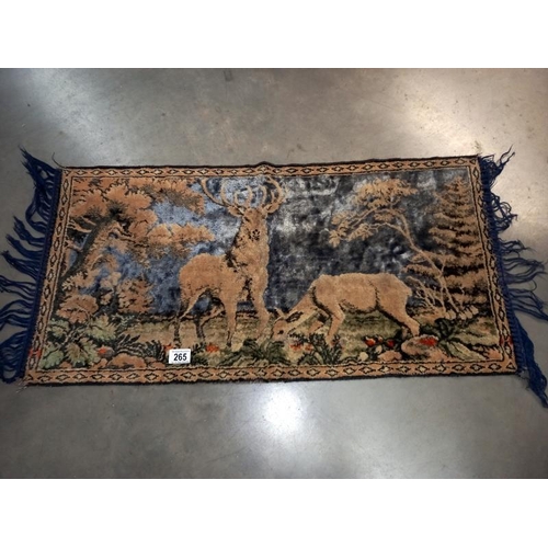 265 - 2 tapestries, a Tiger and a Stag and Deer.