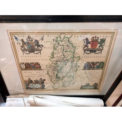 268 - A selection of framed and loose antique style maps.