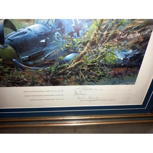 270 - A large framed signed print, 40th Anniversary of Battle of Britain. Adlertag 15 August 1940.