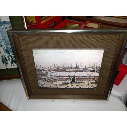 271 - A large gilt framed L S Lowry print and 4 others.