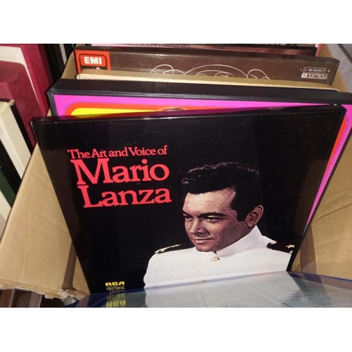 276 - Approximately 30 vinyl record box sets including Mario Lanza, James Last, German music. (2 boxes.)