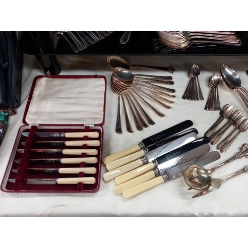 301 - A mixed lot of cased and loose cutlery.