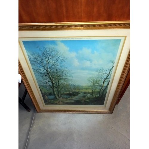 314 - A selection of large gilt framed prints.