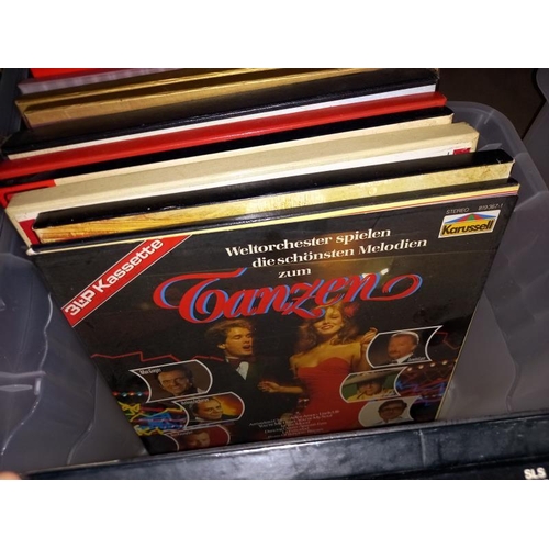 319 - 2 boxes of LP vinyl record box sets including Jeff Conaway etc.