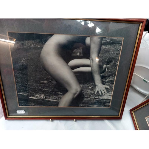 334 - Five framed erotic photographs, one missing glass.