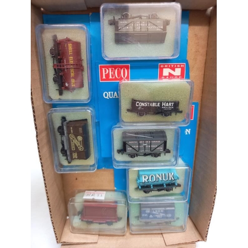 356 - 8 Peco N gauge goods rolling stock.