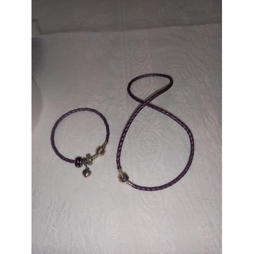 359 - A boxed Pandora necklace/choker and bracelet.