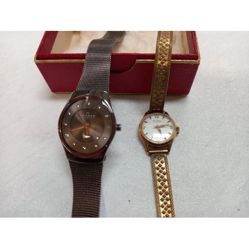 373 - 4 ladies watches including Skagen, DKNY and Bentima etc