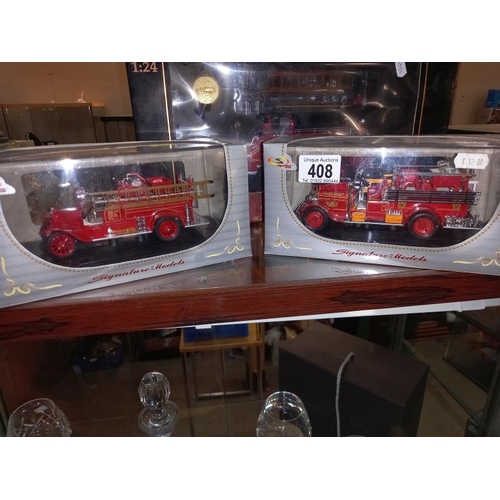 408 - Road signature series 1:24 1938 fire engine and 4 1:43 scale models