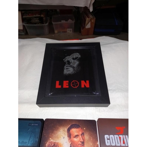 414 - 7 Steel book blu ray (some HD). Leon (framed), Rogue One Star Wars, Saw, Super 8, Godzilla and 2, Dr... 