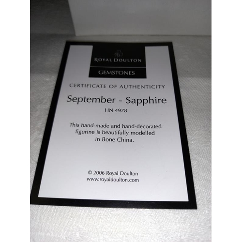 418 - A complete set of 12 boxed Royal Doulton gemstones figures, January through to December.
All in good... 