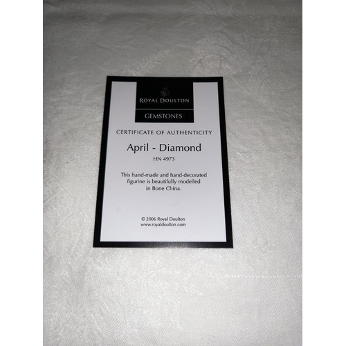 418 - A complete set of 12 boxed Royal Doulton gemstones figures, January through to December.
All in good... 