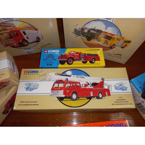 458 - 10 Corgi classics fire engine models.