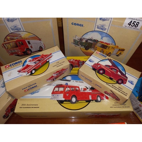 458 - 10 Corgi classics fire engine models.