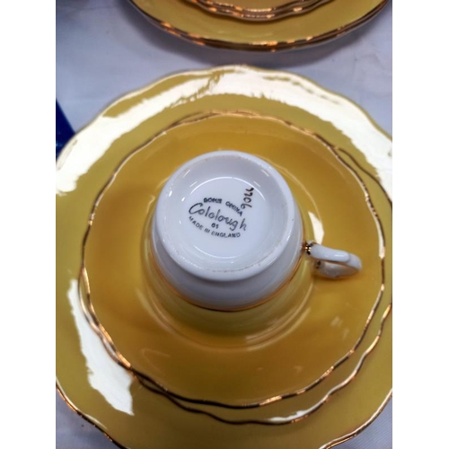 472 - A Colclough yellow/white bone china tea set.