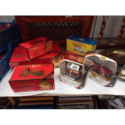 505 - 4 Matchbox models of yesteryear special editions and 3 others.