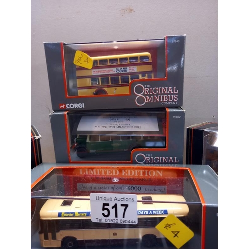 517 - A quantity of Corgi original own bus and E.F.E Diecast model coaches and buses.