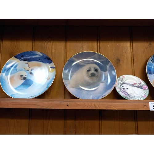 530 - A collection of seal related items including 6 x Franklin mint limited edition porcelain plates, tit... 