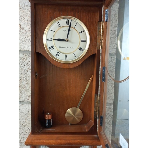 564 - A Seiko quartz Westminster-Whittington wall clock. COLLECT ONLY