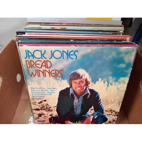 581 - A quantity of LP vinyl records including Johnny Mathis Nat King Cole etc.