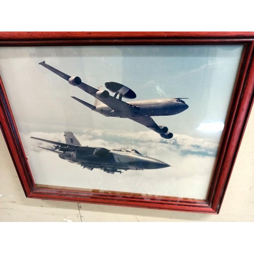 595 - 3 framed and glazed (one unglazed) modern jet aircraft prints, one being a limited edition Tornado d... 