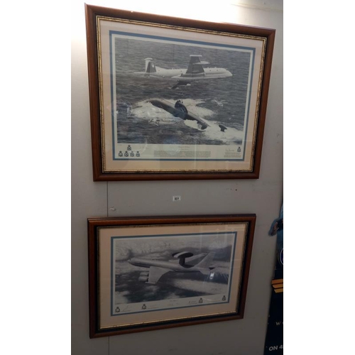 601 - 2 framed and glazed jet aircraft prints. Limited edition signed Nimrod 'helping an old friend' and a... 