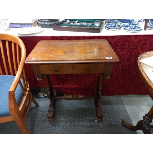 1572 - A mahogany work table. COLLECT ONLY.