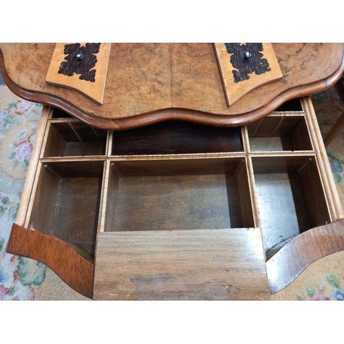 1578 - A Victorian mahogany work table with burr walnut table top.