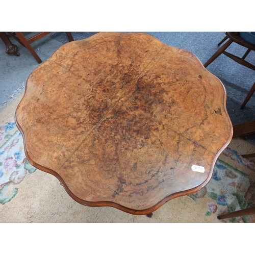 1578 - A Victorian mahogany work table with burr walnut table top.