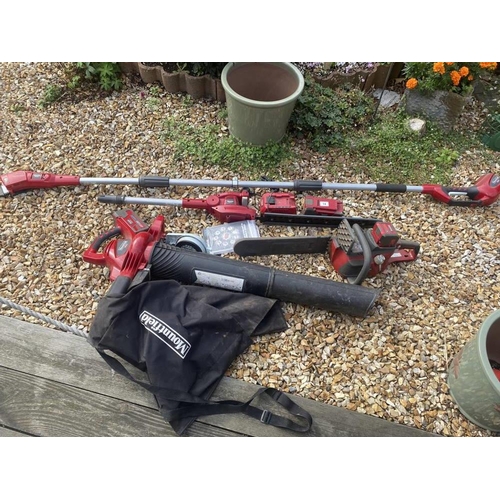 14 - A huge set of Mountfield, cordless garden power tools. 3 high capacity 48V batteries and charger, a ... 