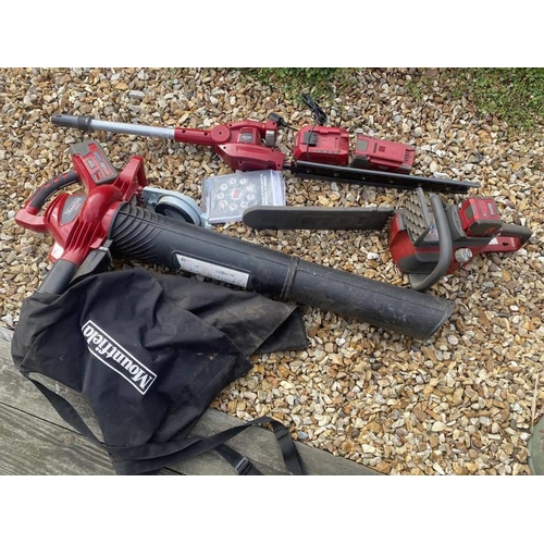 14 - A huge set of Mountfield, cordless garden power tools. 3 high capacity 48V batteries and charger, a ... 