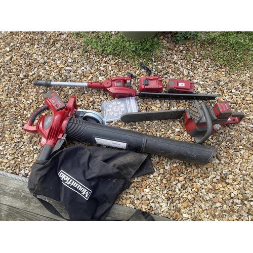 14 - A huge set of Mountfield, cordless garden power tools. 3 high capacity 48V batteries and charger, a ... 