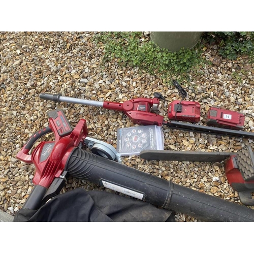 14 - A huge set of Mountfield, cordless garden power tools. 3 high capacity 48V batteries and charger, a ... 