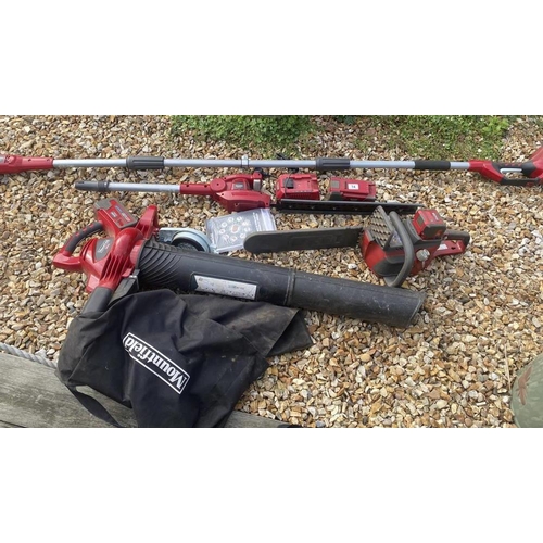 14 - A huge set of Mountfield, cordless garden power tools. 3 high capacity 48V batteries and charger, a ... 