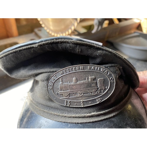 49 - A genuine Great Western Railway drivers cap and badge. Collect Only.