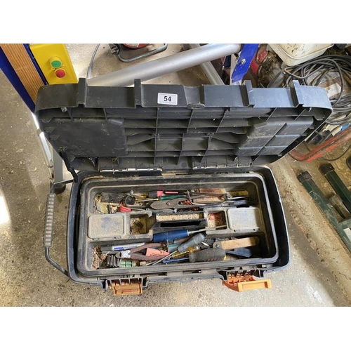 54 - A B&Q chest toolbox with various tools. Collect Only.