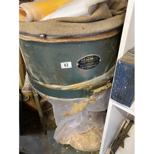 63 - A dust extractor with spare plastic bags. Collect Only.