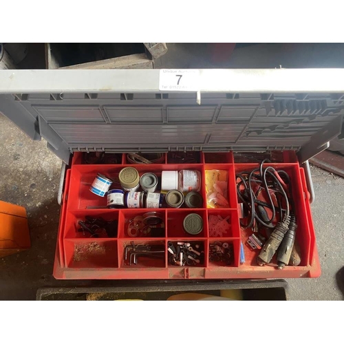 7 - 2 Stool type toolboxes with mixed contents. Collect Only.