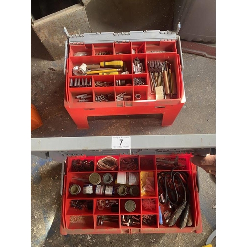 7 - 2 Stool type toolboxes with mixed contents. Collect Only.