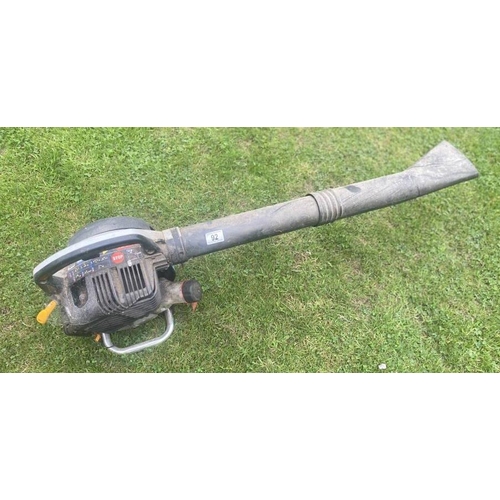 92 - A petrol Ryoby leaf blower. Collect Only.