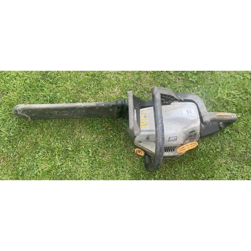 93 - A petrol Ryoby chainsaw. Collect Only.