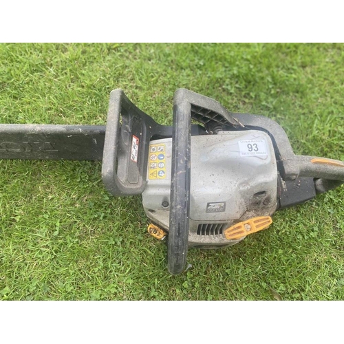 93 - A petrol Ryoby chainsaw. Collect Only.