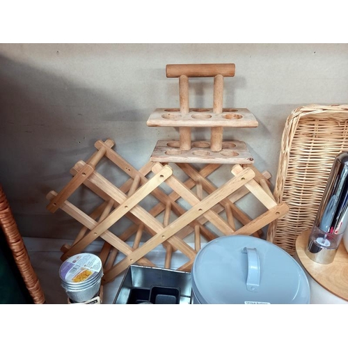 509 - A quantity of kitchen storage equipment including bottle rack. Collect Only.