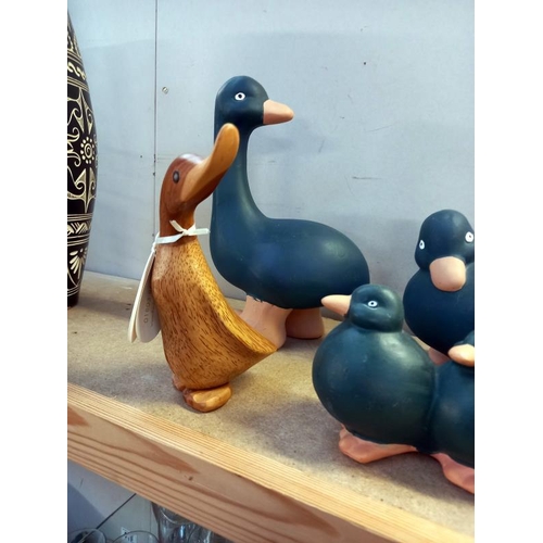 519 - A quantity of wooden duck ornaments.