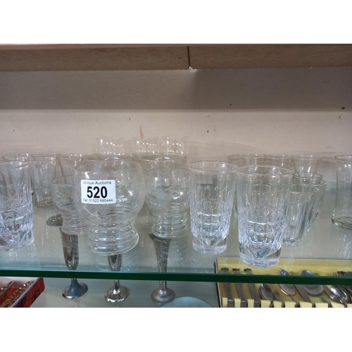 520 - A selection of drinking glasses. Collect Only.