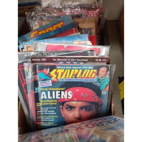 554 - 2 Boxes of mixed magazines including TV21 Starlog, SFTV etc.